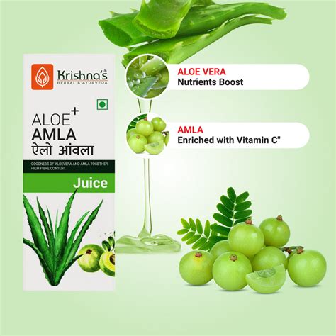 Buy Aloe Vera - Amla Mix Juice for Healthy Body – Krishna's Herbal ...