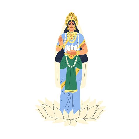 Premium Vector | Indian goddess parvati. hindu female deity of ...