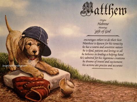 Matthew First Name Meaning Art Print-Name