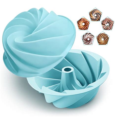 Amazon.com: Silicone Bundt Cake Pan - Bundt Cake Molds for Baking Large ...