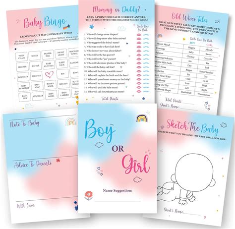 Amazon.com: WOODAMORE Baby Gender Reveal Games For Guests - Fun Baby ...