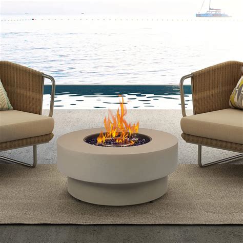 Amazon.com: Elementi Metropolis Table Cast Concrete Liquid Propane Fire ...