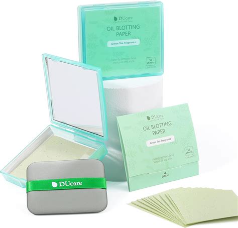 Oil Blotting Sheets for Face, DUcare 100 Counts Green Tea Blotting Paper for Oily Skin with ...