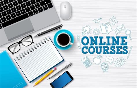 Online courses elearning vector background online courses text in white ...