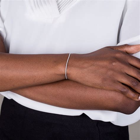 Real Diamonds Tennis Bracelet, Solid 14K/18K Gold, Delicate Bridal ...