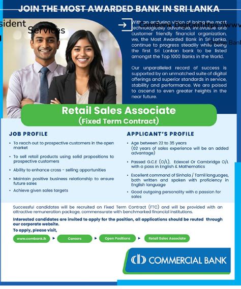 Commercial Bank Job Vacancies 2025 | Associate Level Posts For Only OL ...
