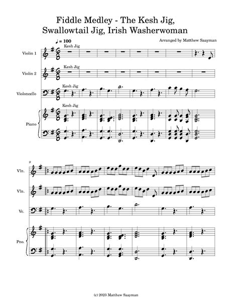 Fiddle Medley - Kesh Jig, Swallowtail Jig, Irish Washerwoman (arr ...