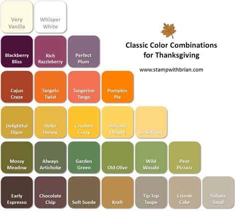 Thanksgiving Color Combinations - STAMP WITH BRIAN