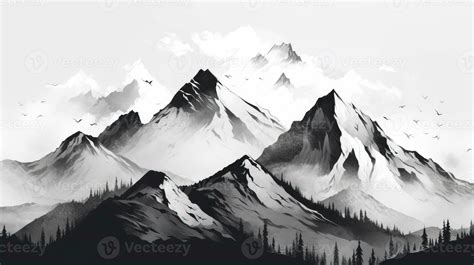 Timeless Majesty: Mountain Images Black and White