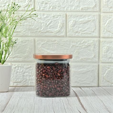 Buy Femora Borosilicate Glass Square Jar, Kitchen Storage Jar, Airtight ...