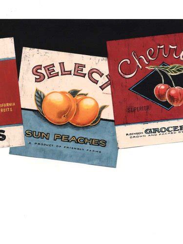 Wallpaper Border Country Fruit & Produce Labels Die Cut : Amazon.in ...