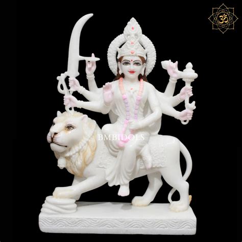 White Durga Marble Murti for Homes and Temples in 18inches – BMBIDOLS