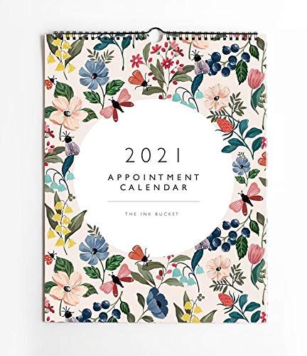 The Ink Bucket | 2021 Appointment Wall Calendar | Botanical ...