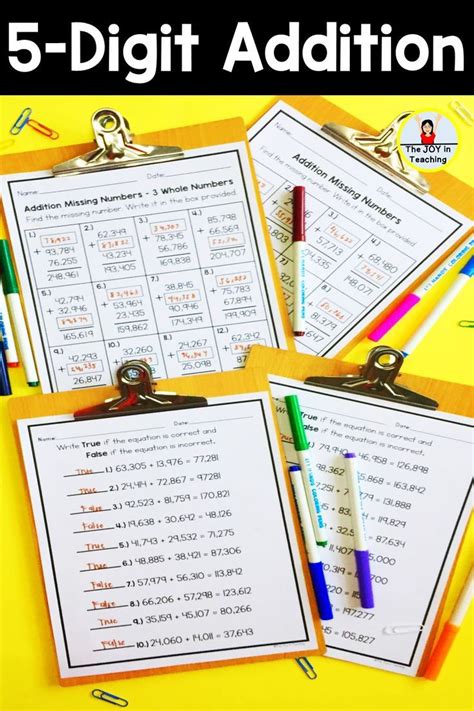 Image result for Five-Digit Addition Worksheet