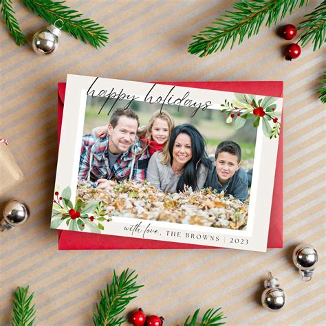 Personalized Photo Christmas Cards| INSTANT DOWNLOAD | Digital Cards ...