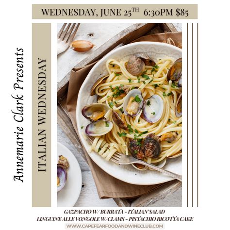 Wednesday is Italian Day with Annemarie -June 2025*SOLD OUT* - Cape ...