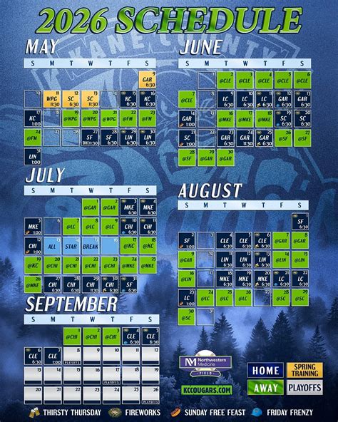 Schedule | Plan Your Visit Now — Kane County Cougars