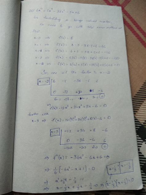 Factorise 6x^4 -5x^3-38x^2-5x+6 - Brainly.in