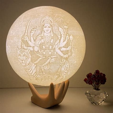 Buy TESSERACT Durga Maa Divine Moon Lamp/Night Lamp/Table Lamp with LED ...