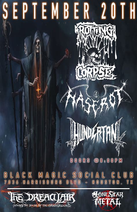 Rotting Corpse, Haserot, Thundertank, Black Magic Social Club, Houston ...