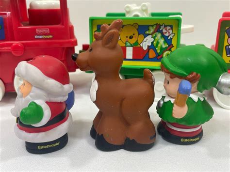 Fisher Price Christmas Little People Musical Train Santa Reindeer Elf ...