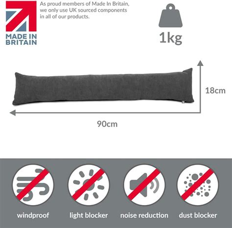 Buy rucomfy Heavy Door Draught Excluder - 90cm Long Under Door Seal ...