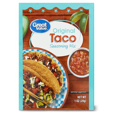 (4 pack) Great Value Original Taco Seasoning Mix, 1 oz - Walmart.com