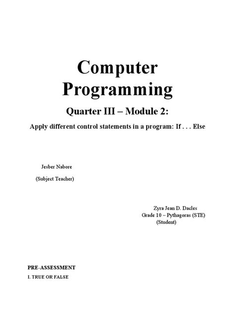Image result for Computer Programming Module