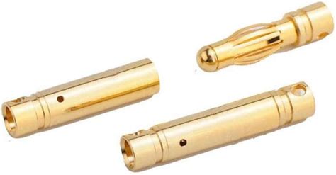 Buy JFtech 10 Pairs 4.0mm Gold Bullet Banana Connector Plug 4mm Male ...