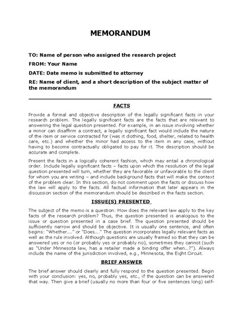 Legal Memo Writing Examples at James Saavedra blog