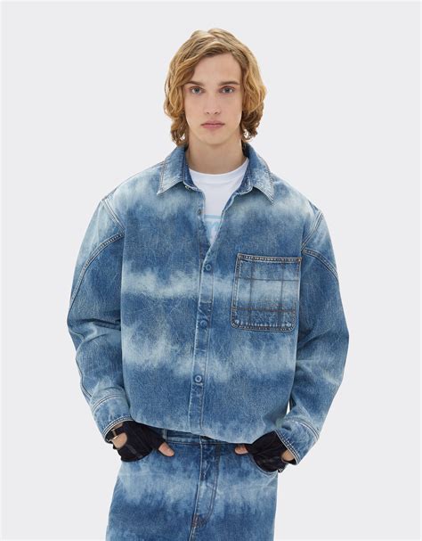 Ferrari x Charles Leclerc tie-dye denim shirt