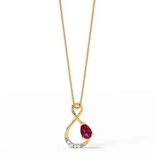 CaratLane 9 KT Yellow Gold Sangria Infinity Gemstone Pendant for Women ...