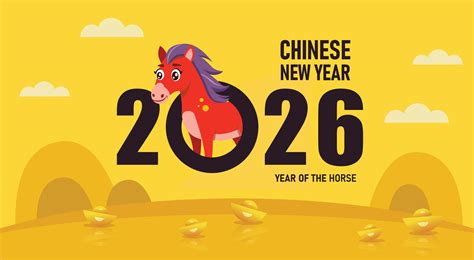 Chinese New Year 2026 Year of the horse. Chinese Zodiac Template, Poster Banner Flyer for ...
