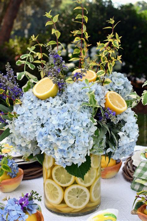 How to Create a Lemon Vase Flower Arrangement and Alfresco Summer Table ...