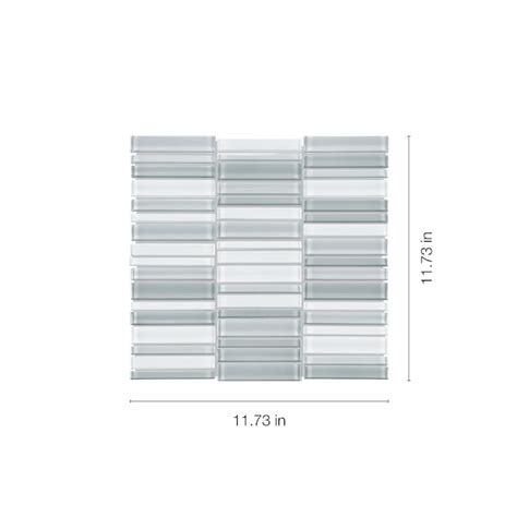 Anatolia Element Grey 12-in x 12-in Glossy Glass Linear Subway Wall ...
