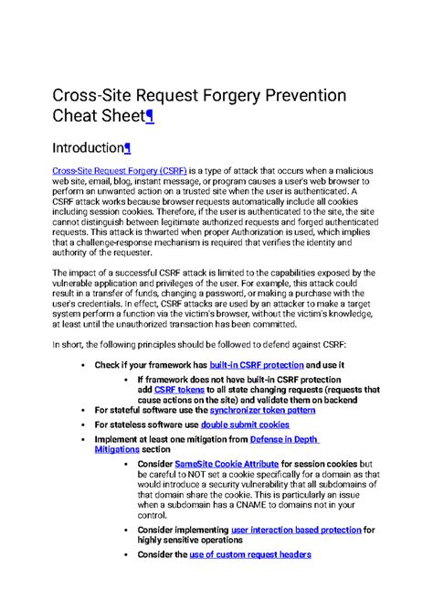 CSRF - .................. - Cross-Site Request Forgery Prevention Cheat ...