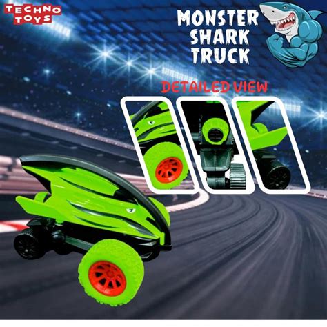Techno Toys Monster Shark Truck Friction Powered Cars (Pack of 3) — Toycra