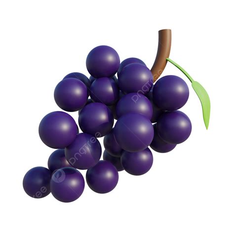 3dc4d Three Dimensional Fruit Bunch Of Grapes, 3d, C4d Stereo, 3d Fruit ...