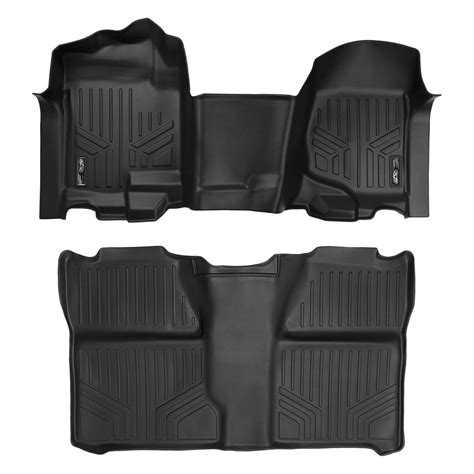 MAXLINER Floor Mats 2 Row Liner Set Black for 2007-2013 Silverado ...