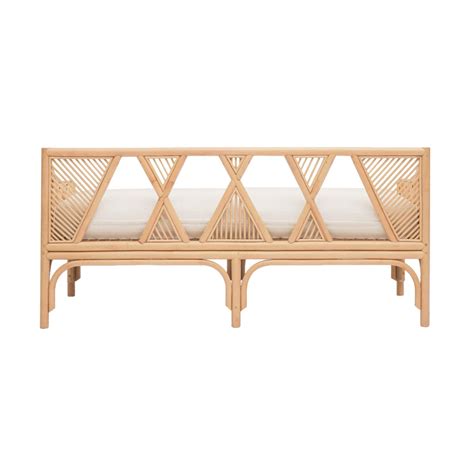 Jayla Natural Rattan Bench at Futonland