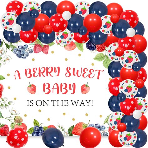 Berry Sweet Baby Shower Decorations, Blueberry Strawberry Balloon ...