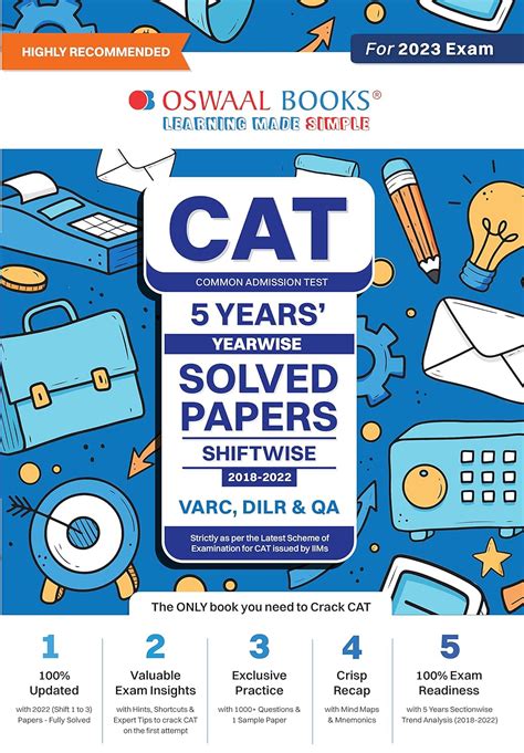 Amazon.com: Oswaal CAT Common Admission Test 5 Years' Yearwise Solved ...