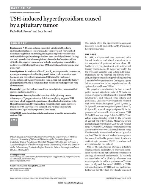 Hipertiroidismo - Lecture notes 1-5 - nature/clinicalpractice/endmet ...