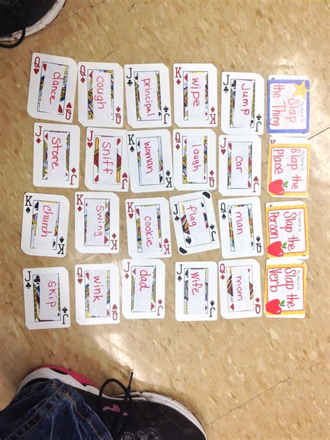 This is my version of Language Slap Jack. We made four command cards ...