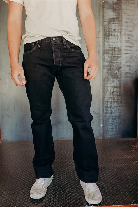 14oz Selvedge Denim Straight Cut Jeans - Indigo Overdyed Black IH-634S ...