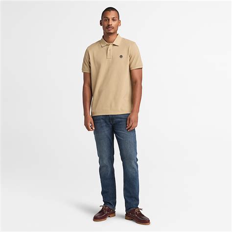 Millers River Pique Polo Shirt for Men in Beige