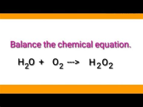 Balance H2O2 Yields H2O O2 的图像结果