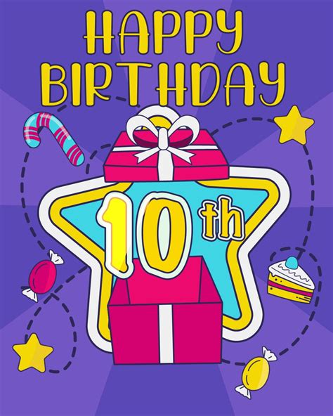 Free Happy 10th Birthday Animation - birthdayimg.com