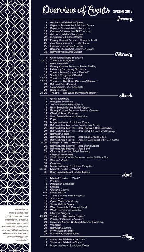 Belmont University Academic Calendar 2024 25 - Preschool Calendar Printable