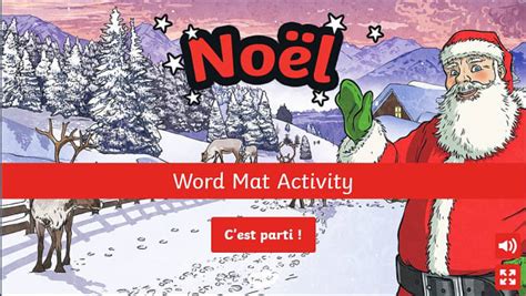 French: Christmas Interactive Word Mat Activity - Twinkl